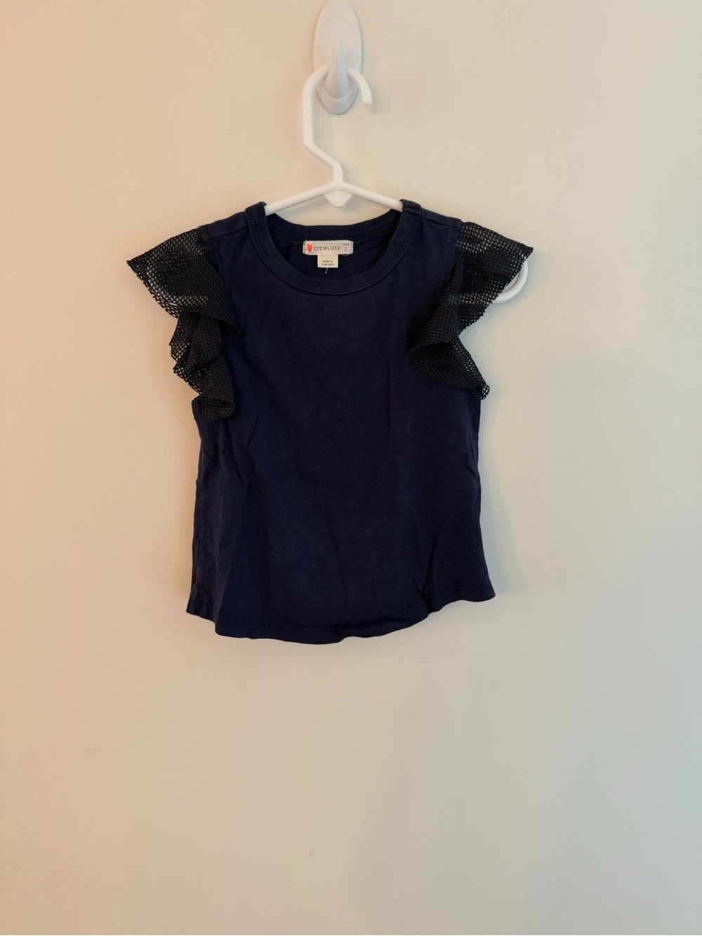 Crewcuts Navy Ruffle Sleeve Girls' Top